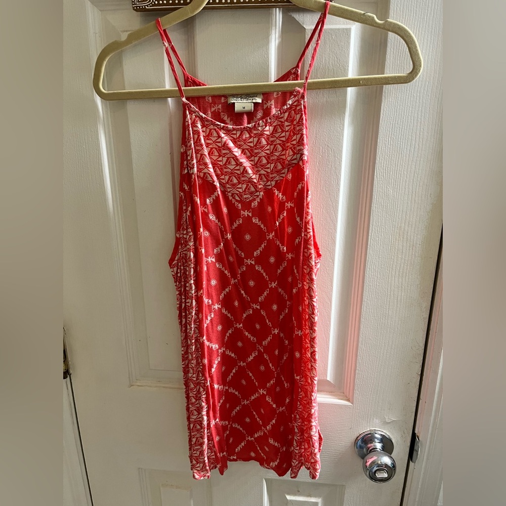 Lucky brand camisole tank, pink boho print . Like new Small